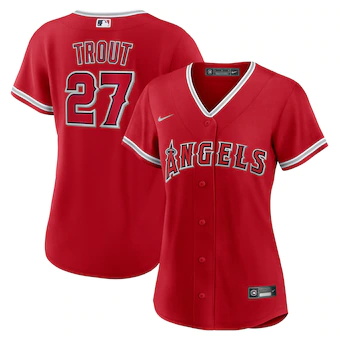 womens nike mike trout red los angeles angels alternate rep